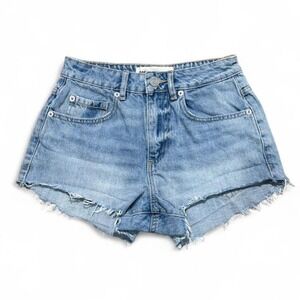 Garage 100% cotton blue denim shorts raw hem boho grunge streetwear Size 00